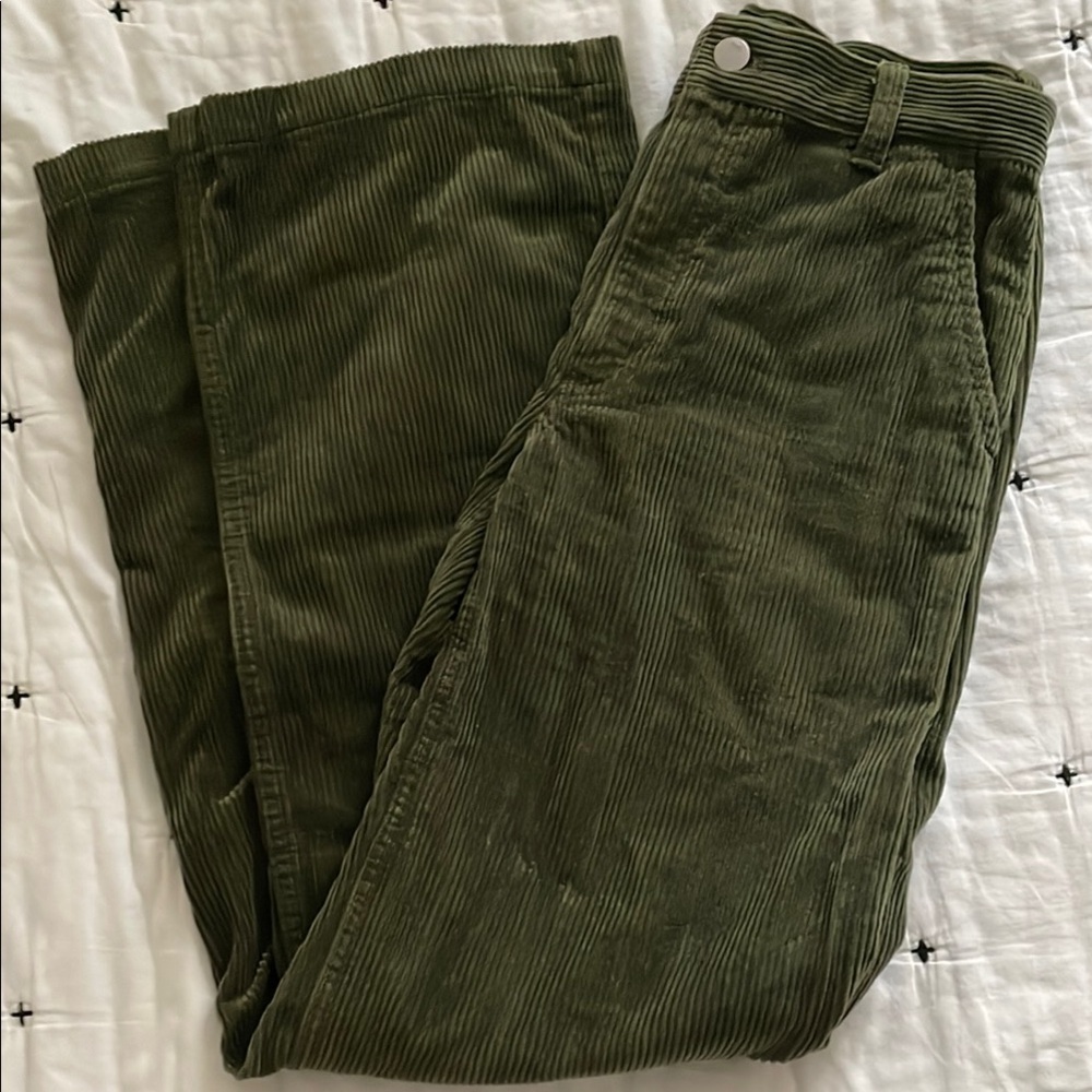 Olive Green Aritzia TNA Corduroy Pants